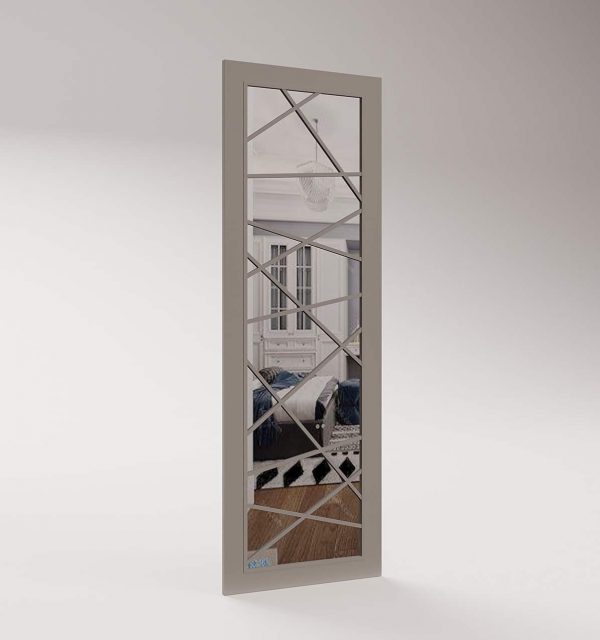 Crackle mirrored Sliding Wardrobe Door - Luxury British Handmade fret sliding wardrobe doors with mirror