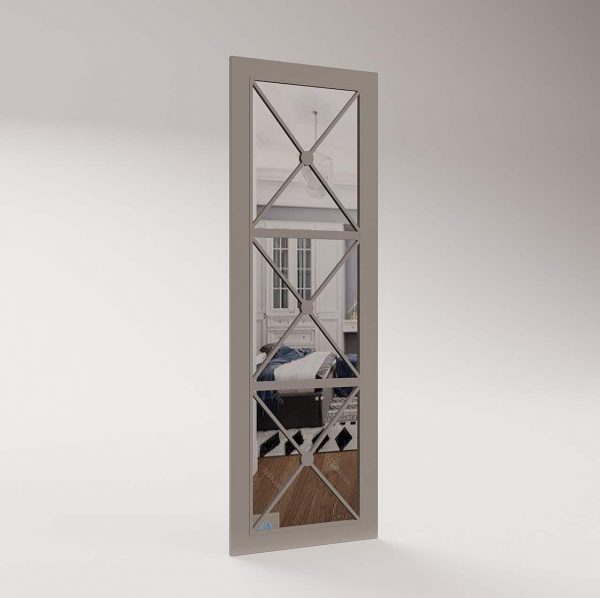 Kensington mirrored Sliding Wardrobe Door - Luxury British Handmade fret sliding wardrobe doors with mirror