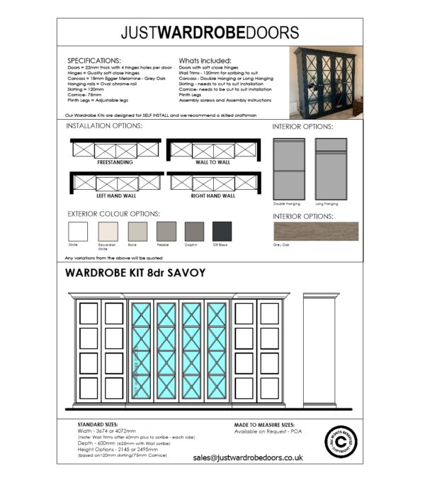 Wardrobe Kit 8 Door Savoy