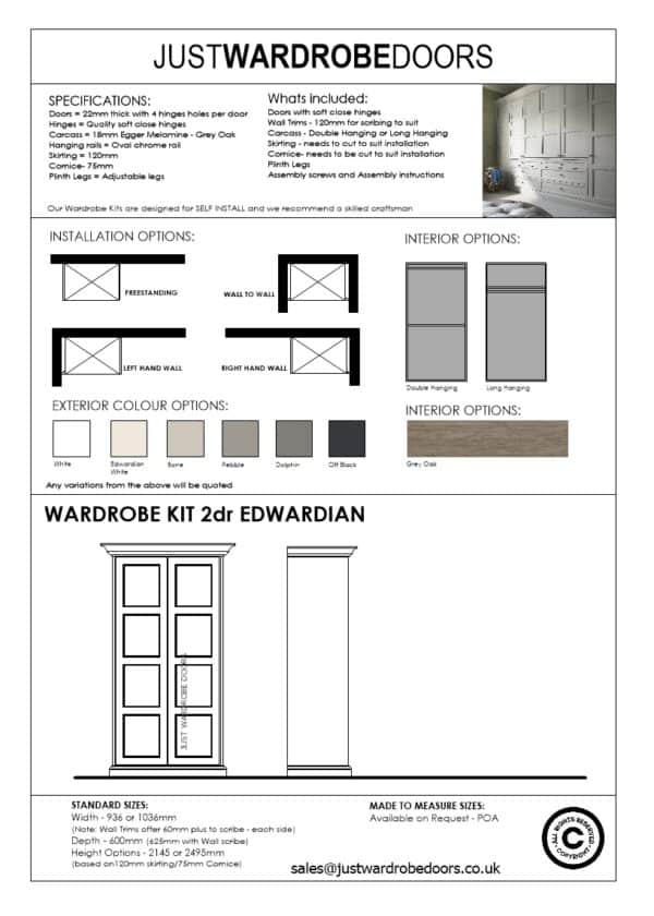 Wardrobe Kit 2Door Edwardian