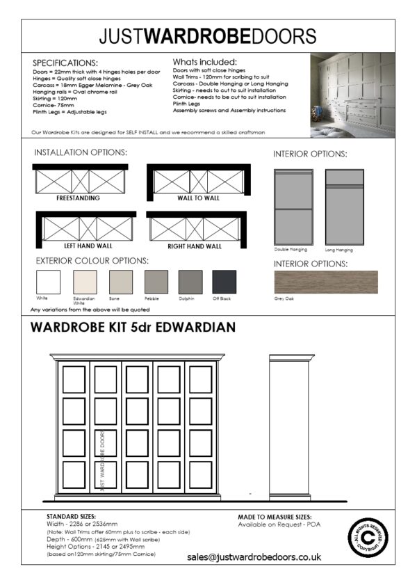 Wardrobe Kit 5Door Edwardian