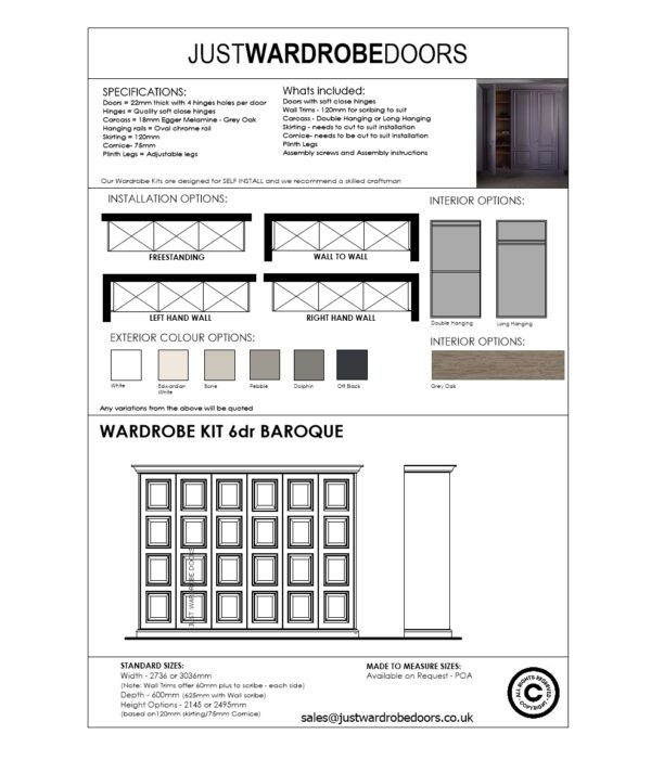 Wardrobe Kit 6 Door Baroque